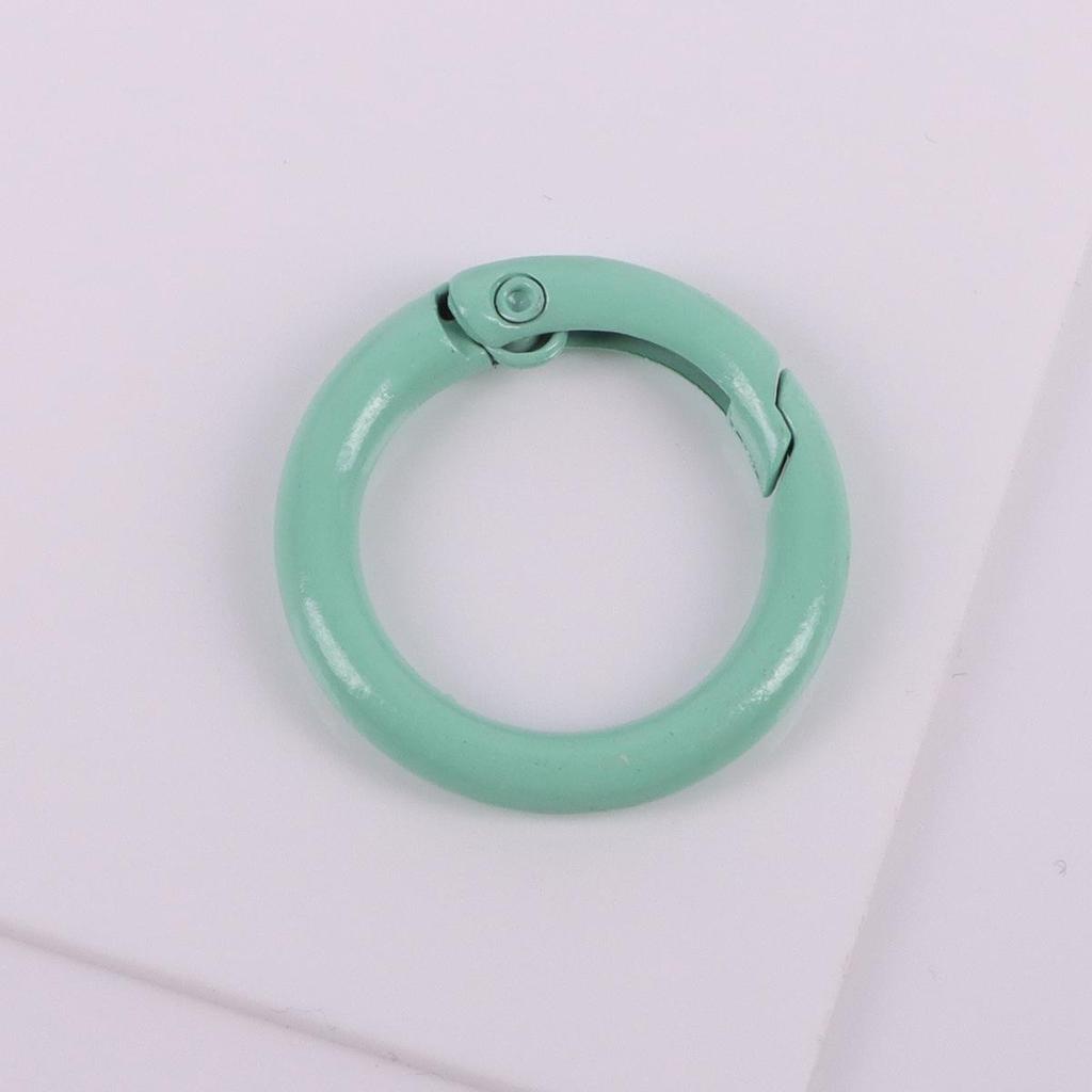24mm Candy Color Round Metal Keychain - Handmade Spray Painted DIY Jewelry Accessory, Available In Multiple Colors