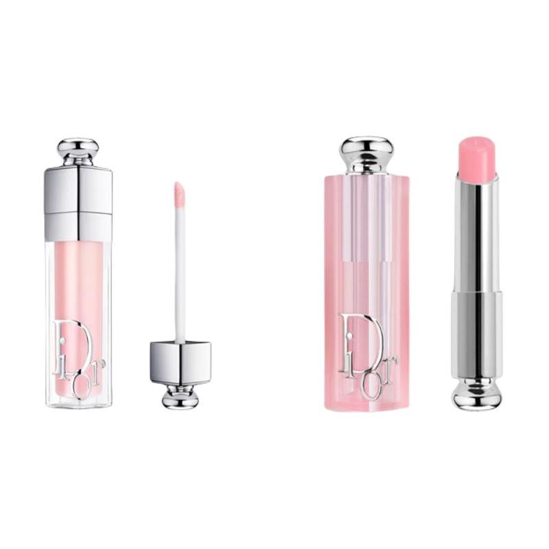 

DIOR Enchanting Lip Gloss Color Changing Lipstick Pseudo No-Makeup Makeup Set Easy to Color Long-lasting Moisturizing Lips Boosting Color 6ml+3.2g розовый