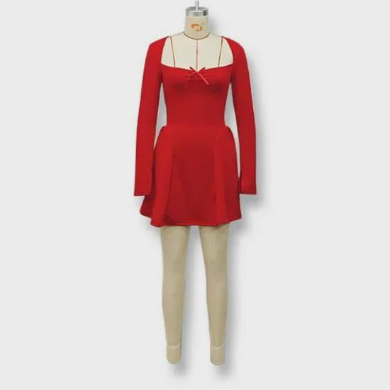 2024 Stylish Slim A-Line Long-Sleeve Tube Top Dress for Women