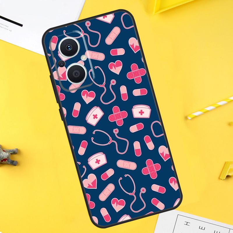 Stethoscope Heart Nursing Nurse For OPPO Reno 7 8 Lite 8T 14F 13F 11F 12F 10 11 12 13 14 Pro OPPO Find X5 X6 X8 X9 Pro Case