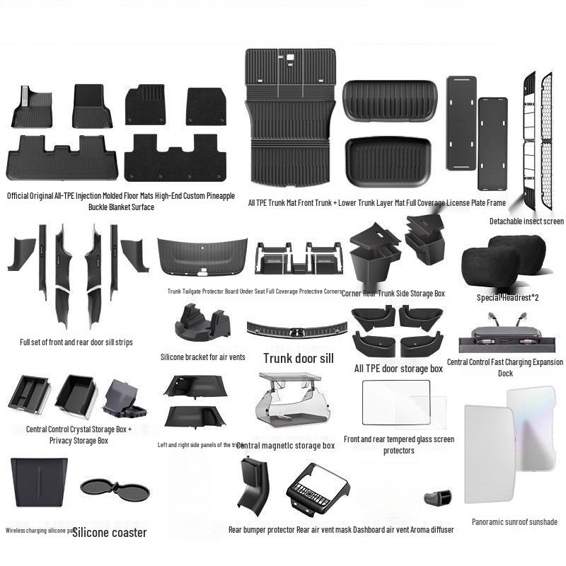 Upgraded TPE Trunk Mat Set for Tesla Model Y3 - Front & Rear Trunk, YL Interior Accessories