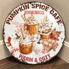 Autumn Style Pumpkin Spice Cafe Vintage Tin Sign 20x20cm