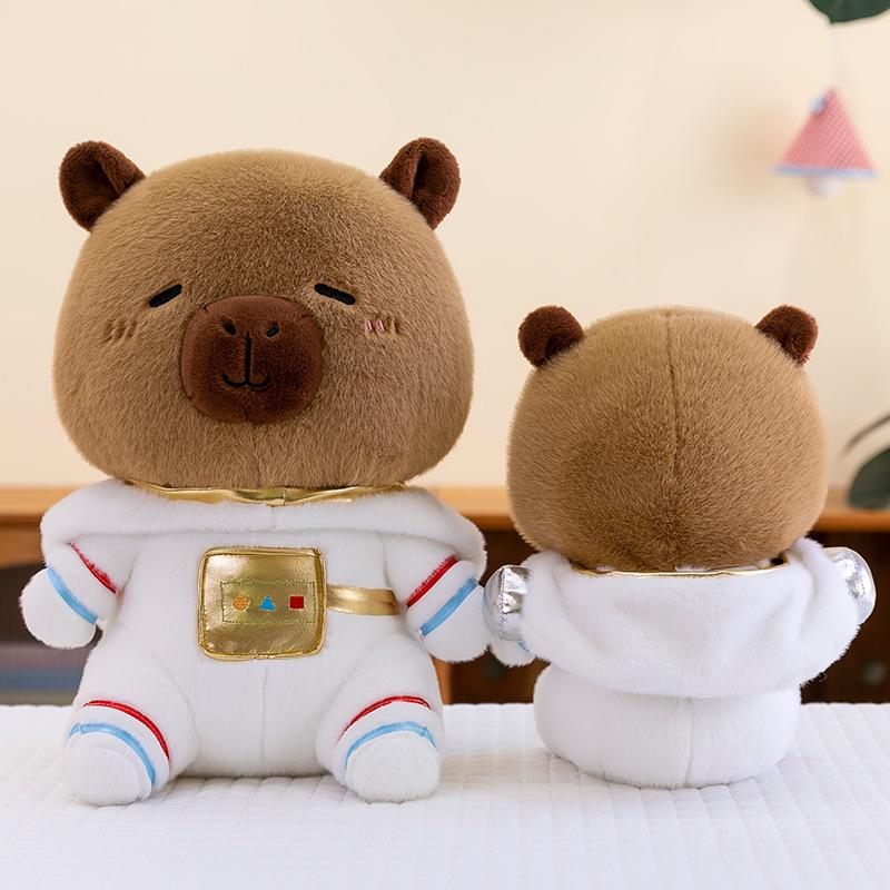 Capybara Transforms Into Astronaut Plush Doll Cappy Pull Doll Toy Rag Doll Large Throw Pillow