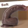 Dildo realist din silicon moale de 7,3 inchi, penis fals, maro închis, cu vene realiste și textura jucărie sexuală ideală pentru adulți pentru femei, bărbați, homosexuali și începători