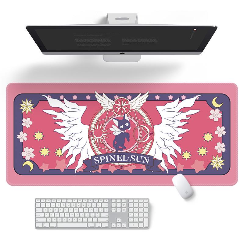 Podkładka pod mysz Magic Circle Magical Girl XL z pogrubionymi obszywanymi krawędziami i podpórką pod nadgarstek – urocza i idealna do użytku biurowego lub z laptopem.