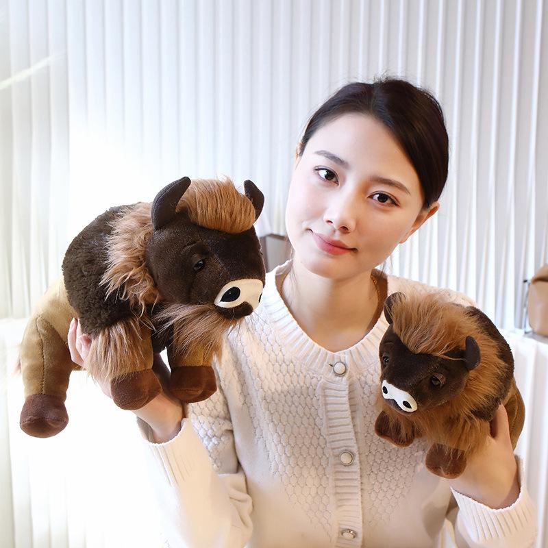 Simulated Buffalo North American Buffalo Doll Grassland Animal Plush Doll