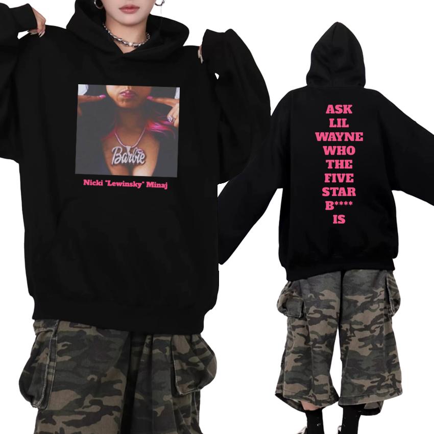 Rapper Nicki Minaj hip hop Album streetwear Men women harajuku fashion Y2k Hoodie Unisex Fleece Long sleeve pullovers Sweatshirt