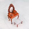 1:12 Dollhouse Vanity Desk with Stool Pretend Makeup Table Toy DIY Accs Realistic Photo Props