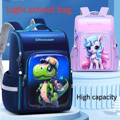 2024 Neuer Schulranzen für Grundschüler mit 3D-Cartoon-Motiv, All-in-One-Dekompressions-Rückenschutz, Schulranzen für Jungen und Mädchen
