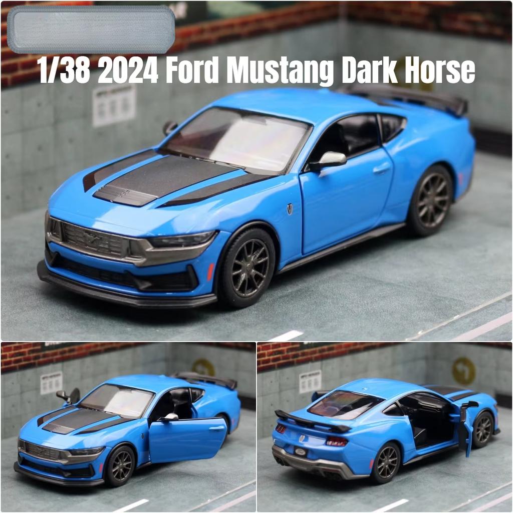Toy Car Model 1/38 2024 Ford Mustang Dark Horse Diecast Alloy Miniature Metal Collection Gift for Children Boy Kid