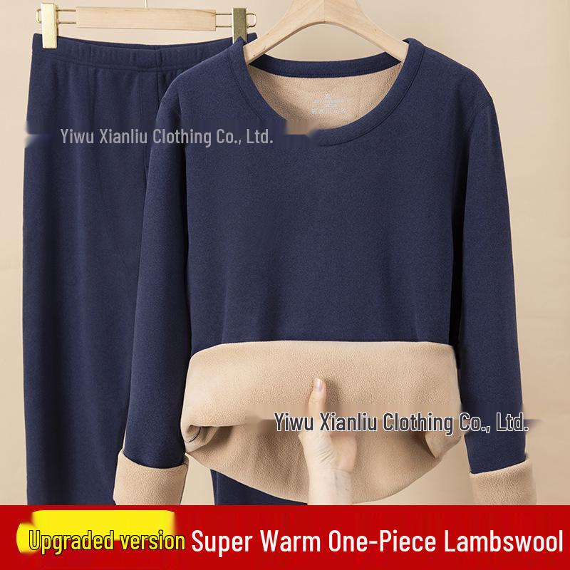 Men’s and Women’s Cozy Velvet Thermal Underwear Set for Autumn and Winter