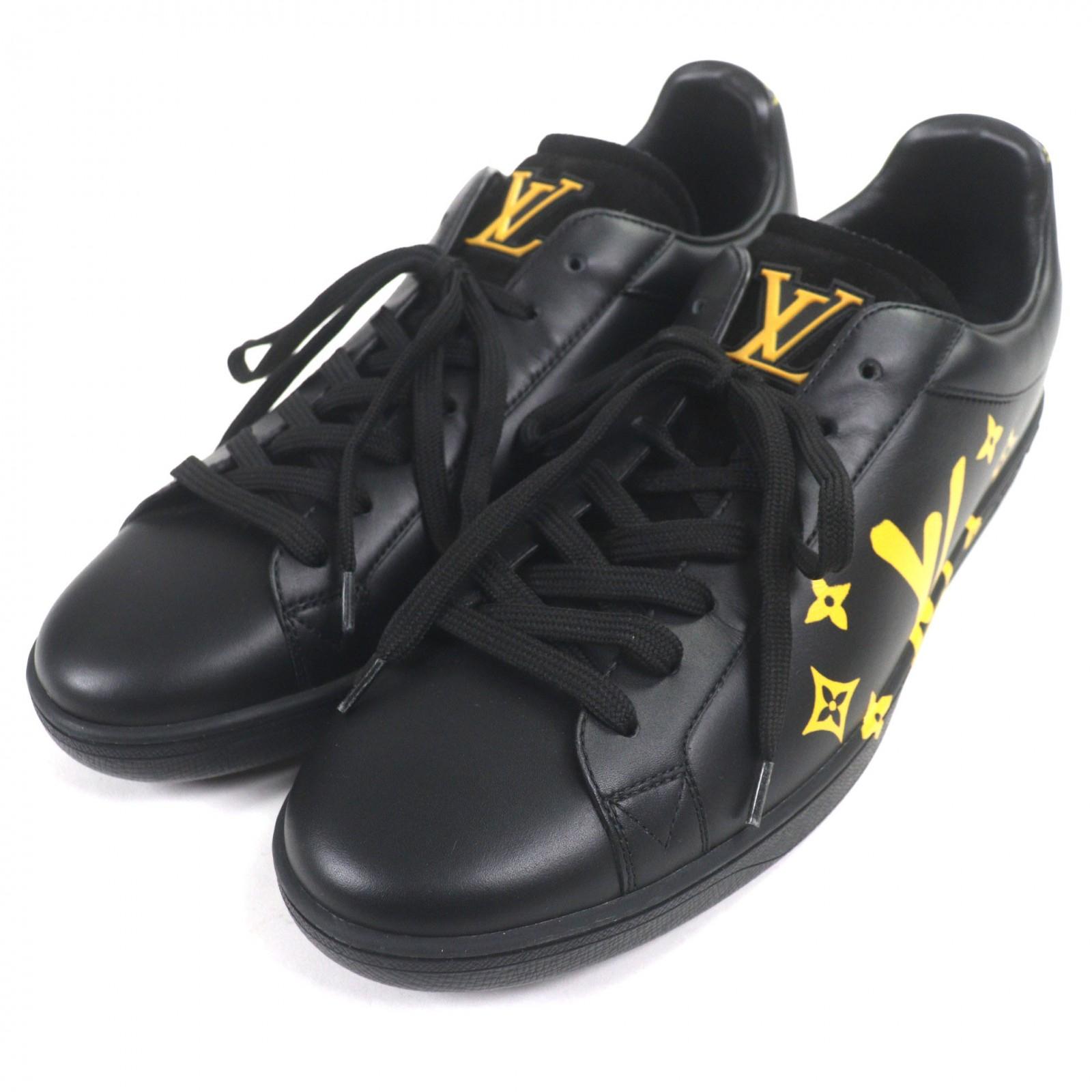 

Excellent LOUIS VUITTON Low cut sneakers Luxembourg black leather 8.5 1A9JD4 Used