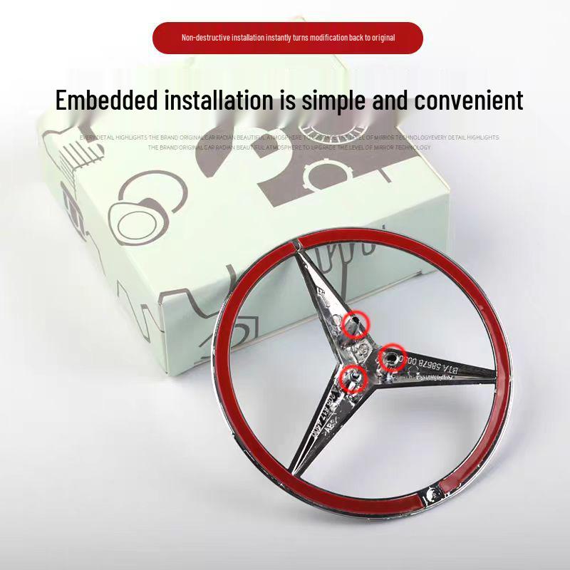 Emblemă spate Mercedes-Benz pentru Clasa A, Clasa C, Clasa E, Clasa S, C200, E300L și GLC260L - Stea cu trei colțuri.