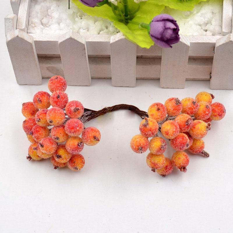 20 buc/pungă Simulare creativă Spumă Îngheț-Toamnă Crăciun Boabele mici DIY Accesorii pentru decorarea părului, lucrate manual, Material de coroană de trestie florale