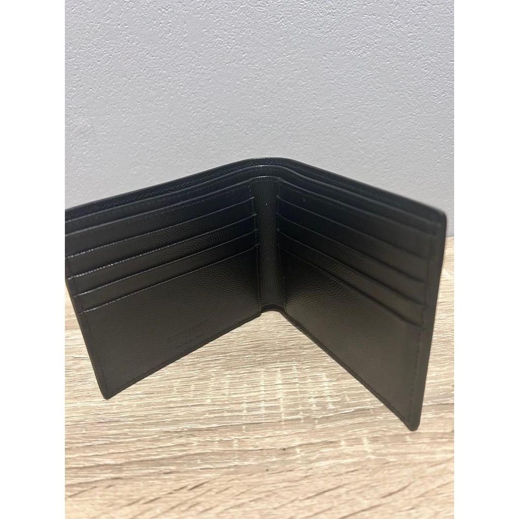 Used SAINT LAURENT PARIS Saint Laurent Bifold Wallet Black Leather