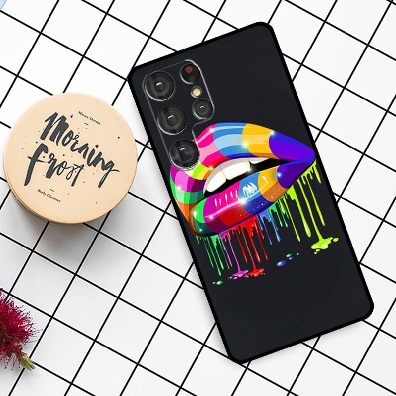 Sexy Lips KISS Case For Samsung Galaxy S21 S22 S23 S24 S25 Ultra S9 S10 S25 Plus S25 FE S20 FE Phone Cover