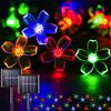 Solar Powered Cherry Blossom Lights Outdoor Waterproof LED Garland for Pathway Patio Christmas Wedding Party Garden Decoration