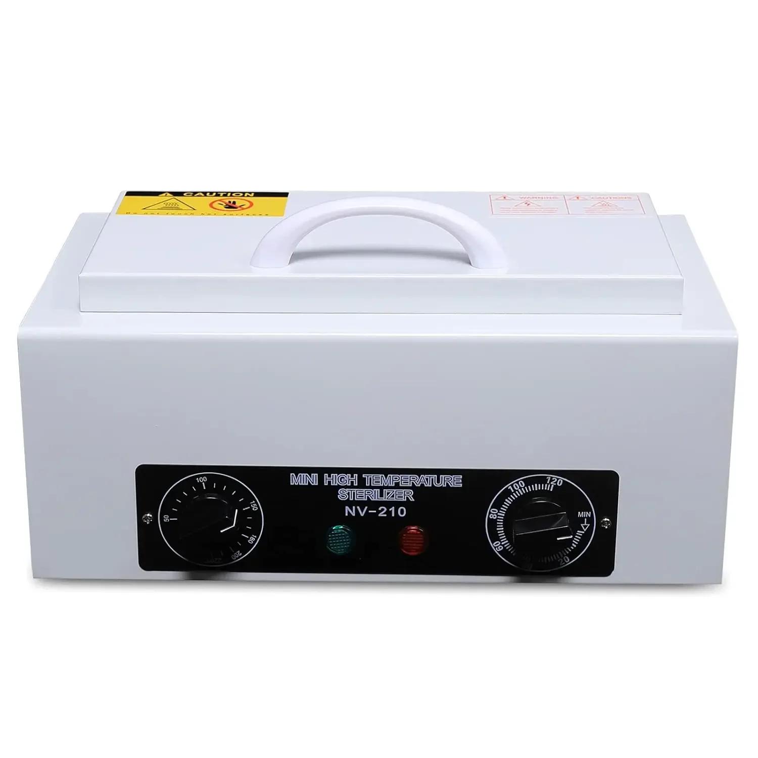 

300W Heat Sterilizer 1.5L Mini Dry Heat Sterilizer Cabinet High Temperature Cleaning Box with Timer for Nail Spa Pedicure Tools білий