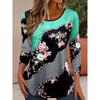 Fashionable Loose Casual Versatile Top Colorful Long Sleeved Round Neck Women's T-shirts
