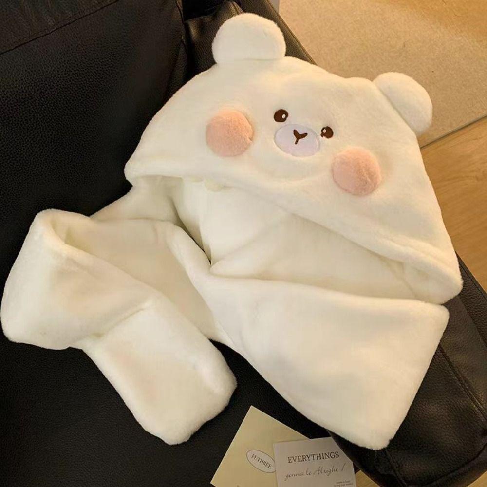 Soft Plush Bear Hat Gloves Warm Blusher Bear Scarf Fashion   Winter