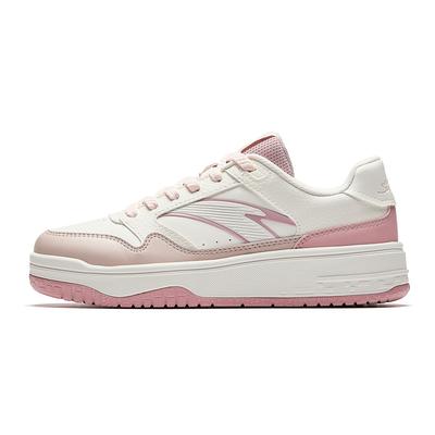 Street Stubborn 3 Synthetic Leather Low Top Skateboard Shoes Women's Ivory White/Lotus Gray/Lilac Pink 922548077-2