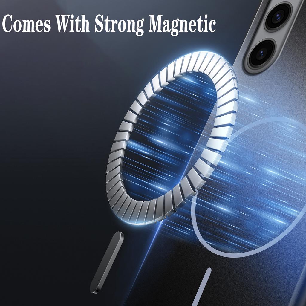 Ultra Thin Metallic Paint Magnetic Case For Samsung S25 S24 S23 S22 Ultra Plus For Magsafe Wireless Charging Armor Hard PC Cover