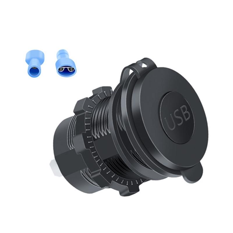 Upgrades Double  USB Car Charges Quick Charge Adapter Fast Charging ABS Dustproof USB Adapter for Vehicle Botas Motorcycles