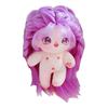 niannyyhouse 20cm Cotton Doll Plush Purple Straight Long Hair Girl Doll with 2 Skeletons Gray
