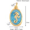 Marine Organism Sea Horse Turtle Fish Conch Shell Starfish Charm Pendant,Real 8K Gold Plated Zircon Jewelry Finding Supplies S05