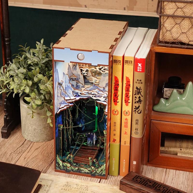 

DIY Book Nook Вставные полки Наборы Деревянный Миниатюрный Строительный Набор Китайский Роман Time Raiders Подставка для Книжной Полки Украшения Дома Подарки