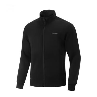 Li Ning Laufserie Einfarbig Reißverschluss Stehkragen Bequem Atmungsaktiv Vielseitig Freizeitjacke Herrenjacke Schwarz AWDU573-1