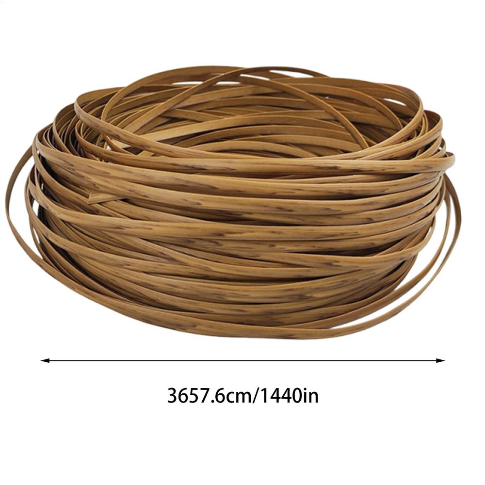 120Ft PE Gradient Flat Synthetic Rattan Material Roll Handmade Weaving Rope Repair Furniture Bed Sofa Chair Table Basket