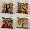 Colored Tree Cushion Cover Silky Short Plush Double-Sided Printed Pillow Case for Sofa All Seasons Home Decor Gift