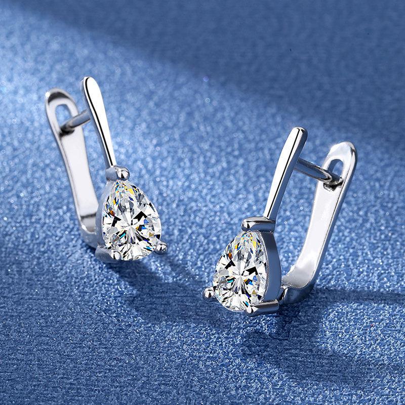 Elegant European Style White Diamond Zirconia Wedding Earrings