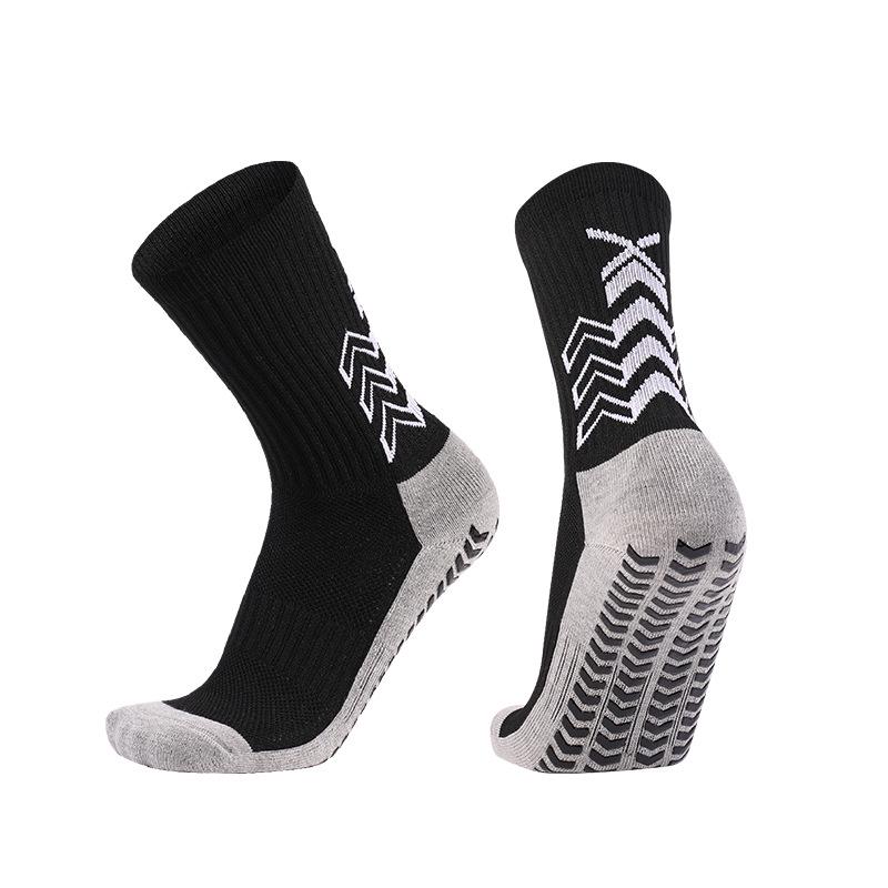 

Футбольные гетры серого цвета средней длины с горошинами, нескользящим силиконом и дышащей утолщенной махровой подошвой Universal Men s Size 39-45 чёрный