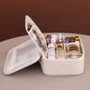 PU Large Capacity Women Tote Makeup Bag Portable Travel Organizer Tolietry Cosmetic Storage Bag Ladies Double Layer Pouch