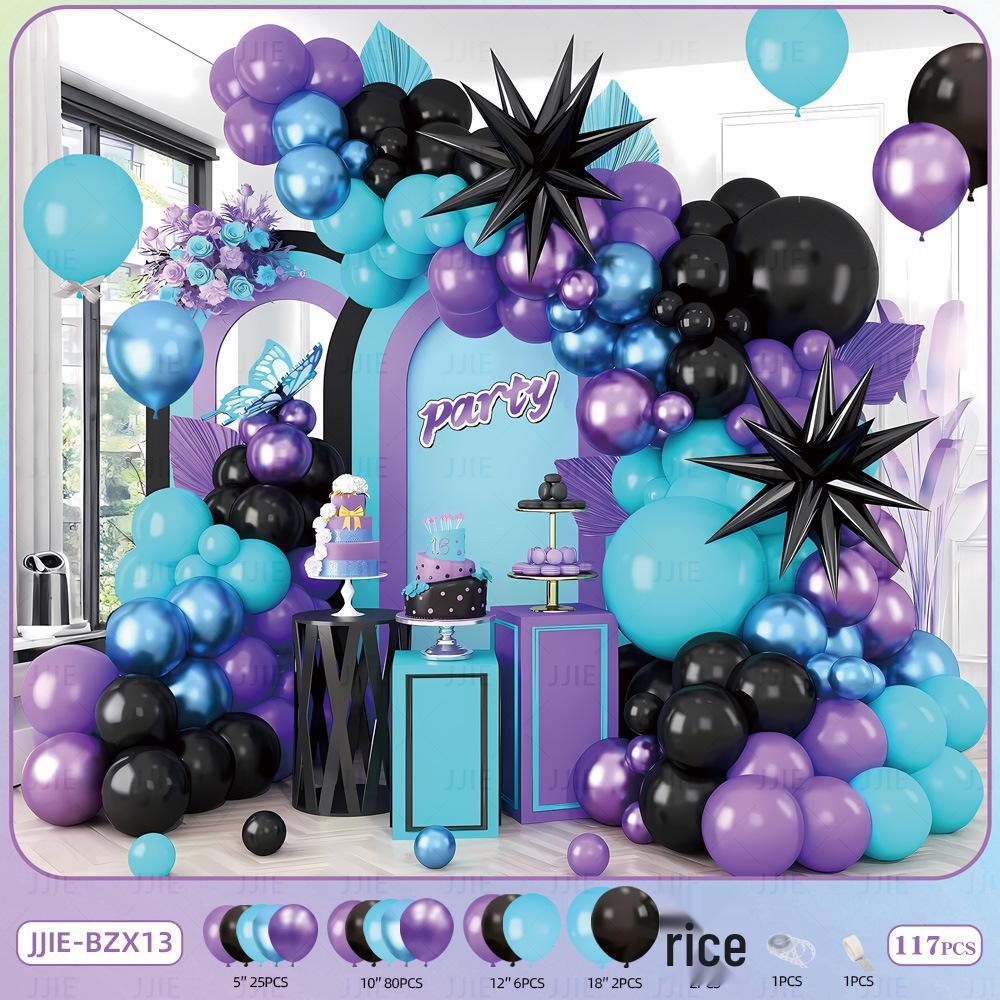 Elegant Red, Black & Gold Balloon Chain Set for Celebrations: Birthday, Graduation, Wedding