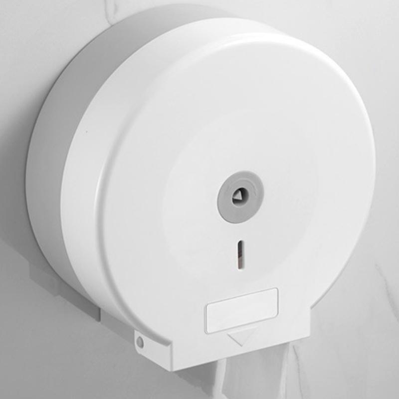 Wall Mounted Large Roll Toilet Paper Holder Dust Proof Cover Space Saving Design Easy Installation For Public Bathroom