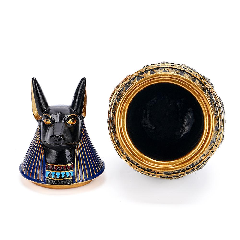 Ancient Egypt Anubis Bastet Divine Jar Pet Dog Cat Urn Resin Ornament Gift Travel Pharaoh Souvenir Ornament Handicraft