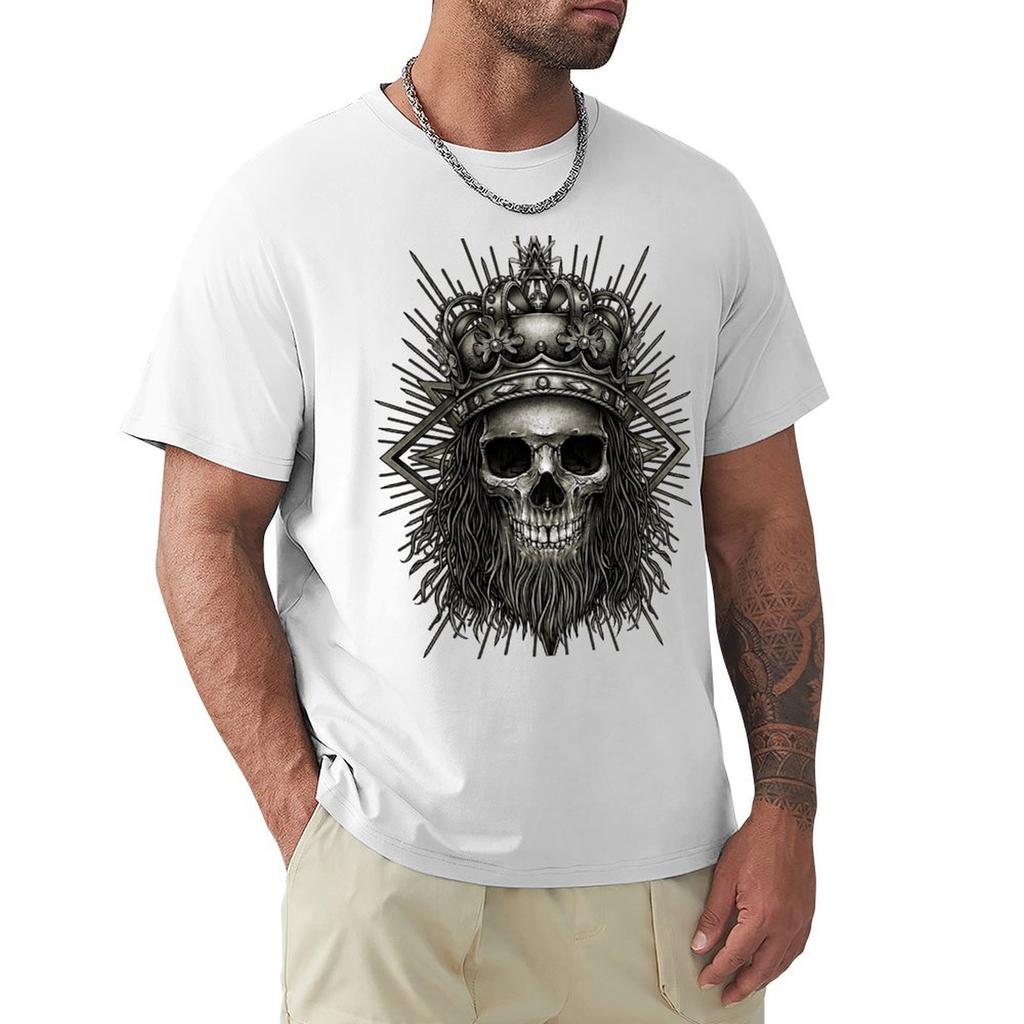 Royal Skull With Crown Tshirt Minimalist Casual Short Sleeve Top
