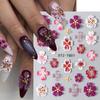 5D Embossed Aurora Gradient Floral Nail Art Stickers