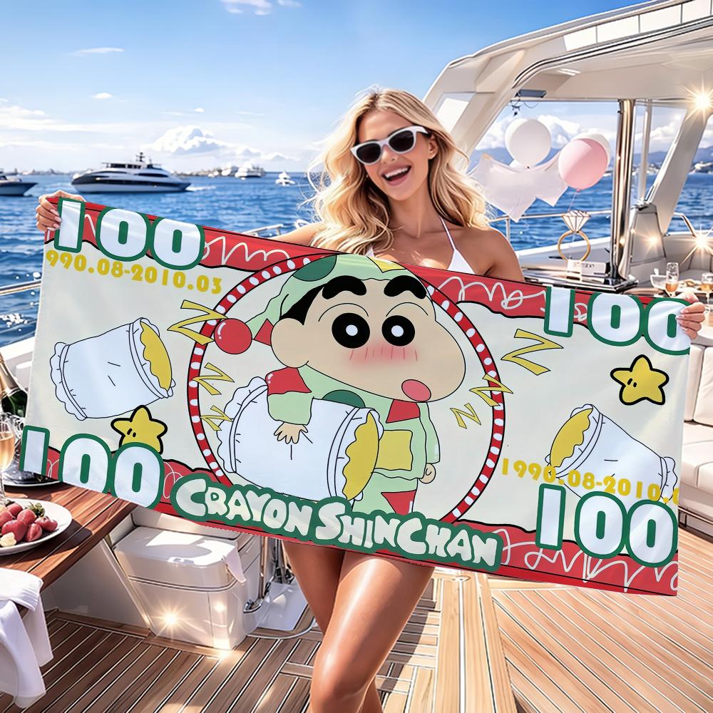 Cute S-Shin-chan-S USD Towel Quick Dry Absorbent Beach Towel for Sports, Fitness, Swimming and Outdoor Activities
