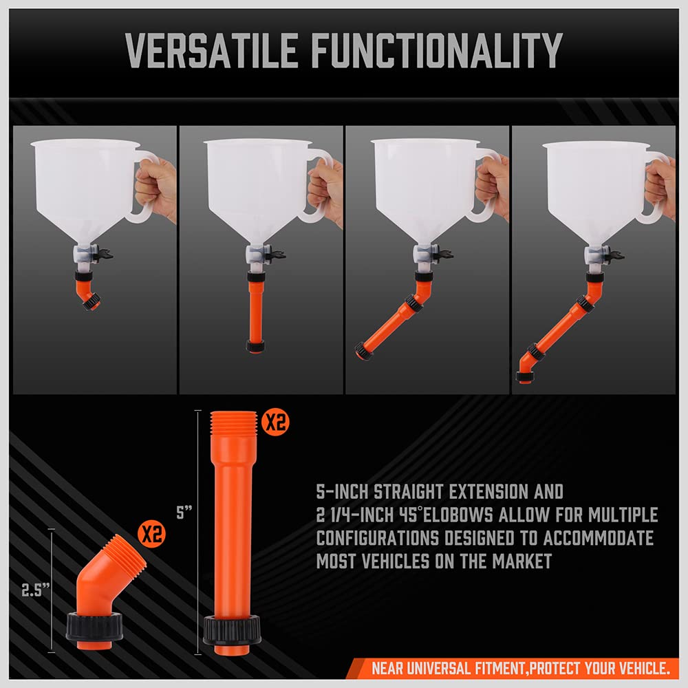HORUSDY No-Spill Coolant Funnel Kit, Spill Proof Funnel Bleeder With Adapters. Universal Fitment