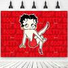 Retro Cartoon B&Bettys Boops Background Kids Birthday Decorations Party Supplies Girls Photo Shoot Props Gifts Backdrop Banner