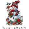 GLOBLELAND 200Pcs Christmas Snowman Wooden Jigsaw Puzzles for Adults 38.1x25.8cm/15x10inch Wood Adult Puzzles Colorful Unique Animal Shaped Wooden