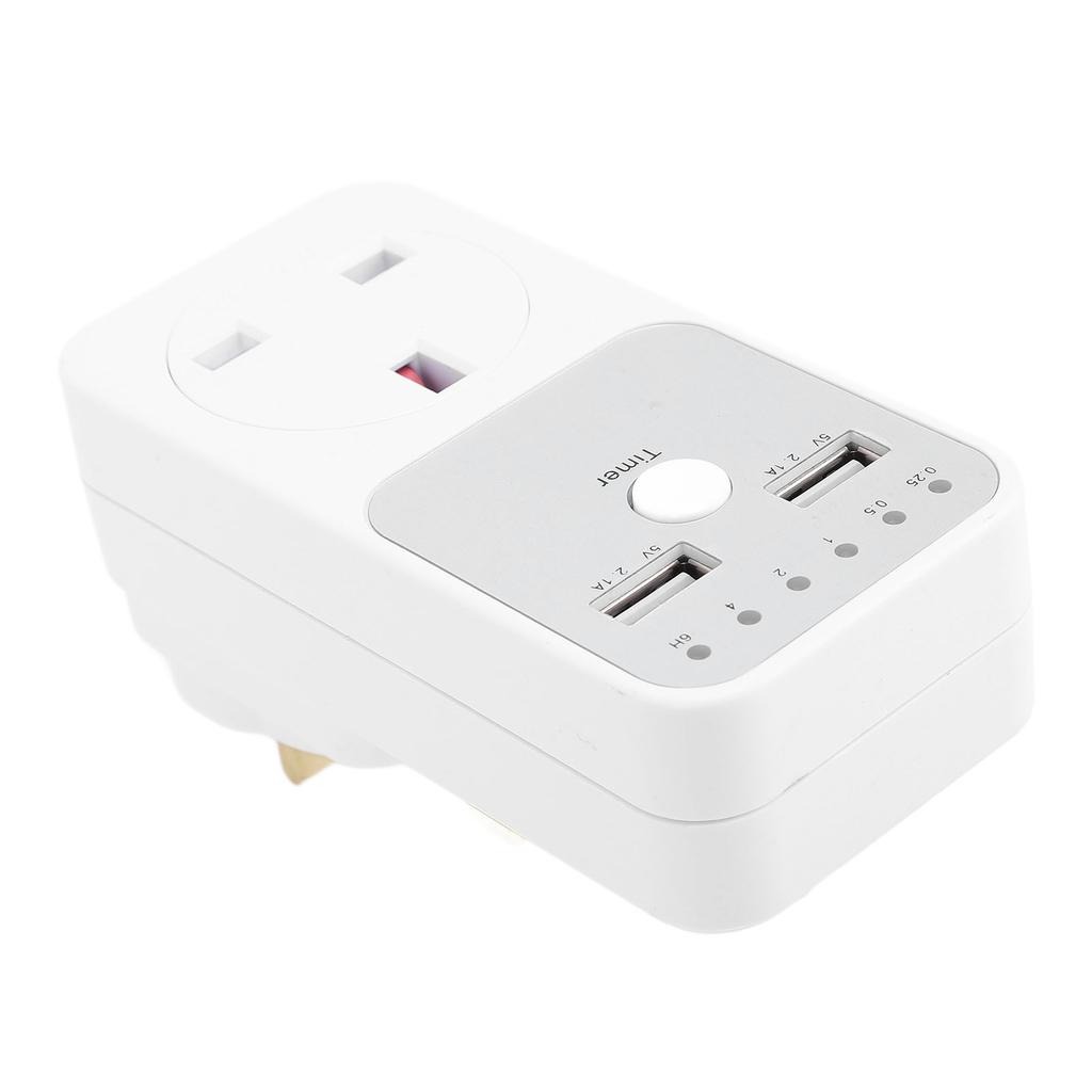 Timer Socket Double Control 2USB Ports Multifunctional Outdoor Timer Outlet for Refrigerator UK Plug