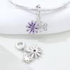 Copper Purple Daisy Butterfly Beads Original Pendants Bracelet Charm Jewelry Party Diy Trendy Gifts