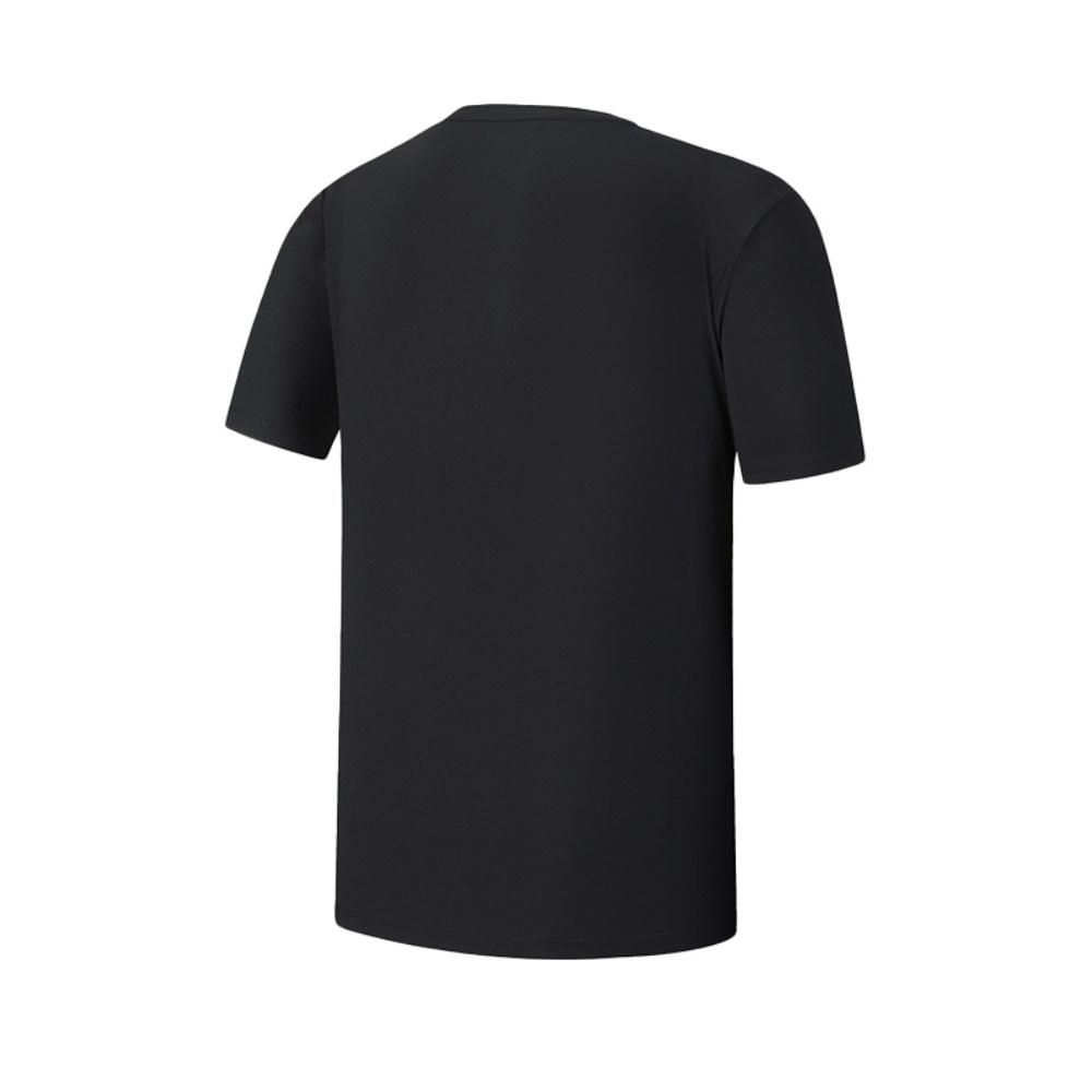 FILA Fitness Simple Sports Training Comfortable Versatile Breathable Knitted Short Sleeve T-Shirt Men Tops Deep-Black A11M621109FBK