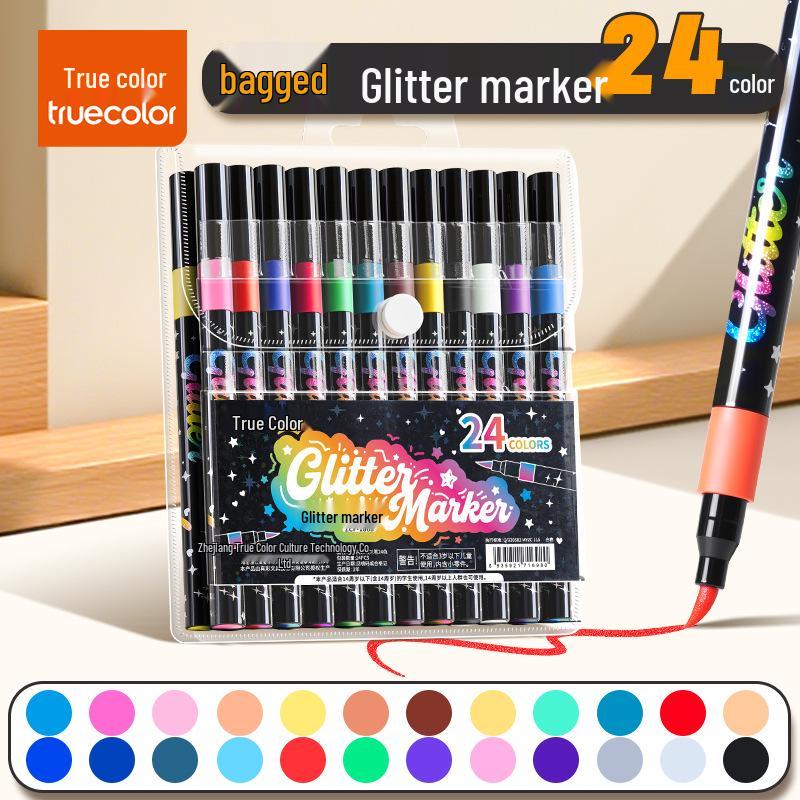 True Color Stackable Acrylic Markers - Non-Bleeding Watercolor Pens for Students and Kids