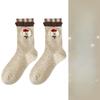 Cute Socks for Women, Mid-calf Socks, Cotton Dot Yarn, Autumn and Winter Style, Little Bear Cartoon Dot Socks